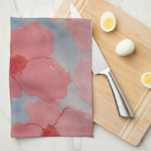 Linge De Cuisine Fleurs rose bonbon (Quart Plié)
