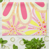 Linge De Cuisine Fleurs rose et jaune (Plié)