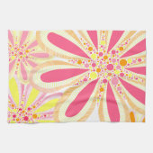 Linge De Cuisine Fleurs rose et jaune (Horizontal)