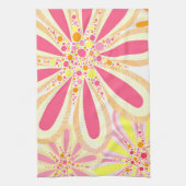 Linge De Cuisine Fleurs rose et jaune (Vertical)