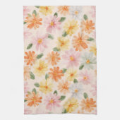 Linge De Cuisine Fleurs Rose Jaune Bleu Pêche (Vertical)