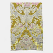 Linge De Cuisine Fleurs Rose Paisley Italiennes (Vertical)