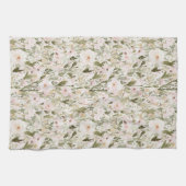 Linge De Cuisine Fleurs Rose Tendres de Teint Blush (Horizontal)