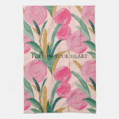 Linge De Cuisine Fleurs roses (Vertical)