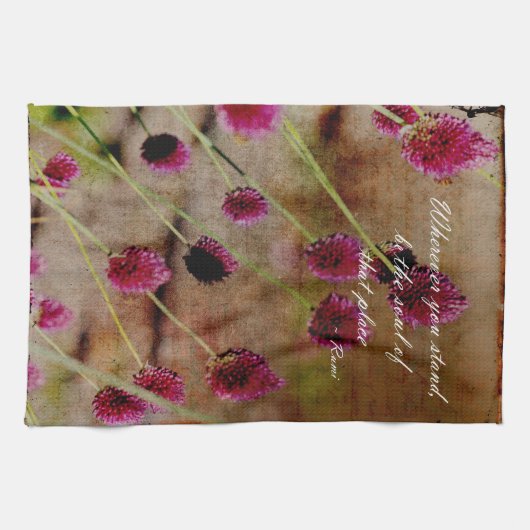Linge De Cuisine Fleurs roses (Horizontal)