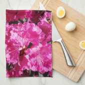 Linge De Cuisine Fleurs roses (Quart Plié)
