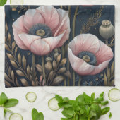 Linge De Cuisine Fleurs roses (Plié)