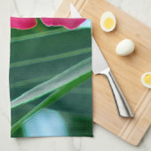 Linge De Cuisine Fleurs roses (Quart Plié)