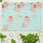 Linge De Cuisine Fleurs roses chics minables bleues de roses (Plié)