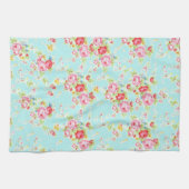 Linge De Cuisine Fleurs roses chics minables bleues de roses (Horizontal)