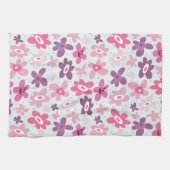 Linge De Cuisine Fleurs roses et Coeurs Bleus mignons Whimsical (Horizontal)