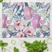 Linge De Cuisine Fleurs roses et orchidées. (Plié)