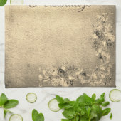 Linge De Cuisine Fleurs roses florales victoriennes élégantes (Plié)