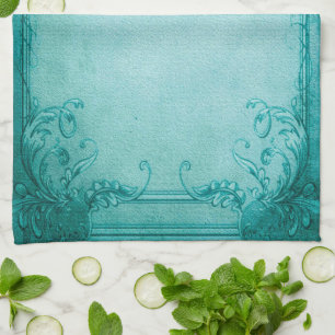 Linge De Cuisine Fleurs Roses florales victoriennes et scroll éléga