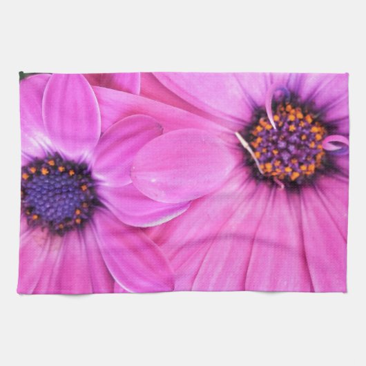 Linge De Cuisine Fleurs roses Gerbera Daisy Floral (Horizontal)