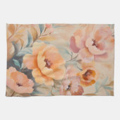 Linge De Cuisine Fleurs roses orange aquarelle élégantes floraisons (Horizontal)