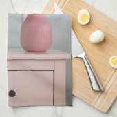 Linge De Cuisine Fleurs | Roses rose pâle sur le stand de nuit (Quart Plié)