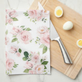 Linge De Cuisine Fleurs roses, Roses roses, Fleurs Aquarelles (Quart Plié)