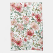 Linge De Cuisine Fleurs roses rouges (Vertical)
