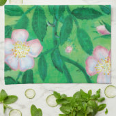Linge De Cuisine Fleurs roses sauvages (Plié)