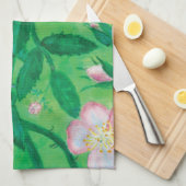 Linge De Cuisine Fleurs roses sauvages (Quart Plié)