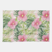 Linge De Cuisine Fleurs roses tropicales (Horizontal)