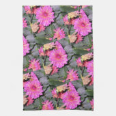 Linge De Cuisine Fleurs roses Verdure (Vertical)
