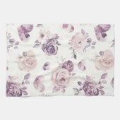 Linge De Cuisine Fleurs roses violettes et cœurs   (Horizontal)