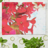 Linge De Cuisine Fleurs rouges de Kalanchoe (Plié)