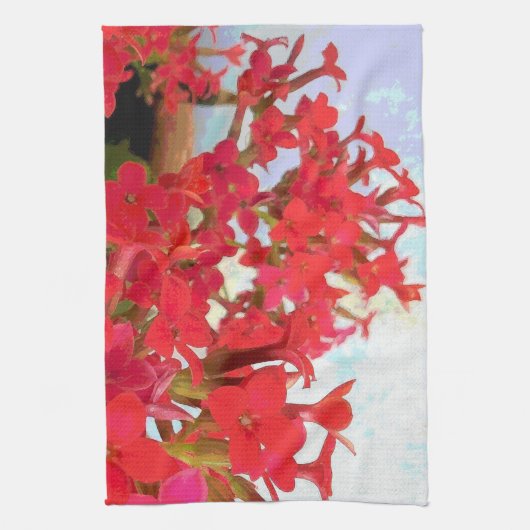Linge De Cuisine Fleurs rouges de Kalanchoe (Vertical)