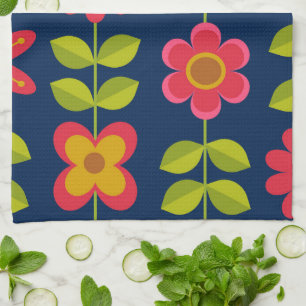 Linge De Cuisine Fleurs rouges de style moderne du milieu du XXe si