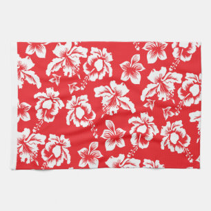 Linge De Cuisine Fleurs rouges hawaïennes