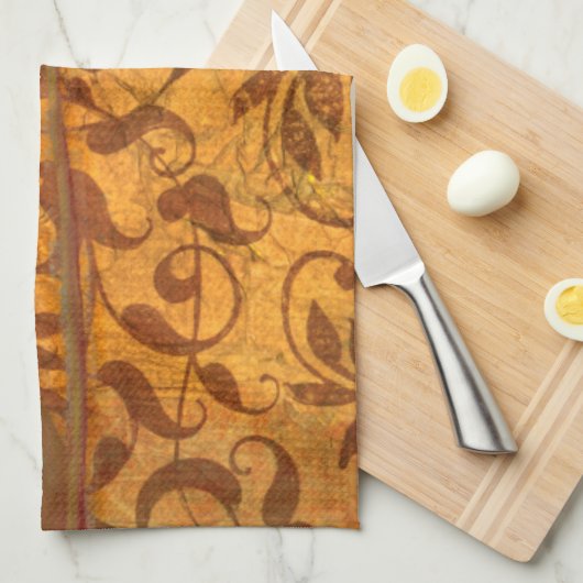 Linge De Cuisine Fleurs rouges I (Quart Plié)