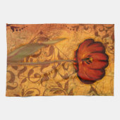 Linge De Cuisine Fleurs rouges I (Horizontal)