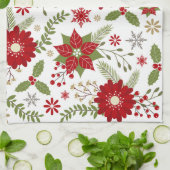 Linge De Cuisine fleurs rustiques modernes de Noël (Plié)