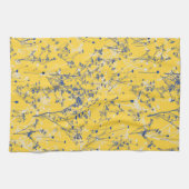 Linge De Cuisine Fleurs sauvages bleus Abstraits modernes sur mouta (Horizontal)