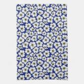 Linge De Cuisine Fleurs sauvages boho sur fond bleu (Vertical)