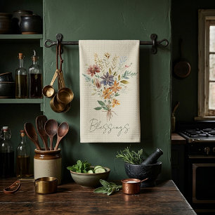 Linge De Cuisine Fleurs sauvages d'automne personnalisées