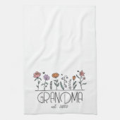 Linge De Cuisine Fleurs sauvages de grand-mère personnalisés (Vertical)