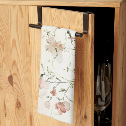 Linge De Cuisine Fleurs sauvages de ressort d'aquarelle (Pliage en tiers)