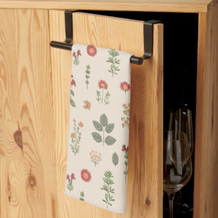 Linge De Cuisine Fleurs sauvages dessinées à la main Herboristeri