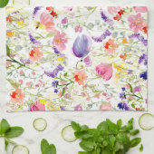 Linge De Cuisine Fleurs sauvages fantaisistes | Aquarelle (Plié)