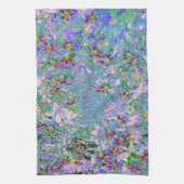 Linge De Cuisine Fleurs sauvages rétro violet, vert et bleu sur ros (Vertical)