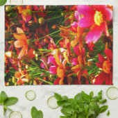 Linge De Cuisine Fleurs sauvages rose et jaune pâle (Plié)