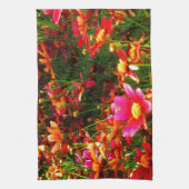 Linge De Cuisine Fleurs sauvages rose et jaune pâle (Vertical)