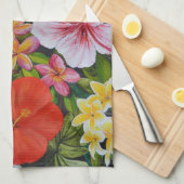 Linge De Cuisine Fleurs tropicales (Quart Plié)