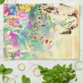 Linge De Cuisine Fleurs tropicales du léopard des neiges pastel haw (Plié)