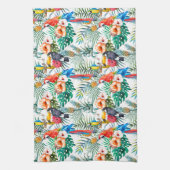 Linge De Cuisine Fleurs tropicales et Toucan (Vertical)