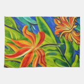 Linge De Cuisine Fleurs tropicales un (Horizontal)