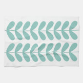 Linge De Cuisine Fleurs Turquoise Clair Rétro Mi-Siècle Moderne (Horizontal)